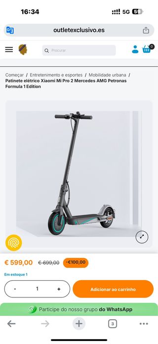 Patinete Eléctrico Xiaomi Mi Pro 2 Mercedes