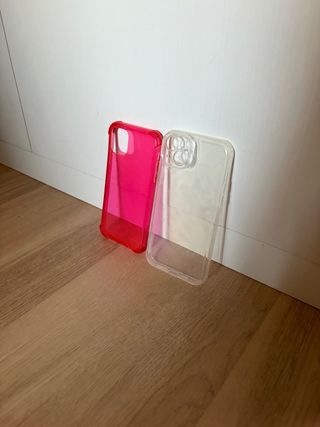 2 Fundas iPhone 11 (Rosa y Transparente)