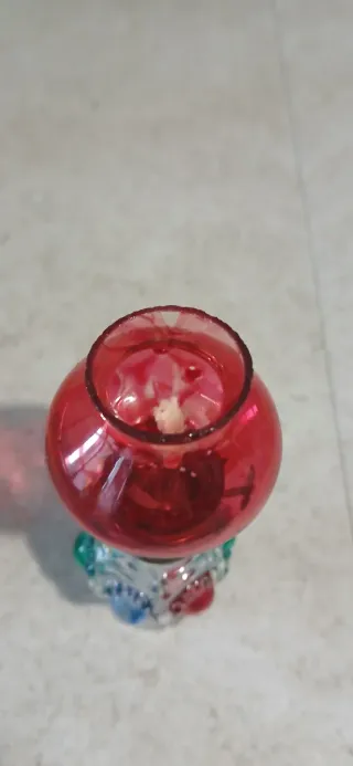 Lampada a olio vintage decorata