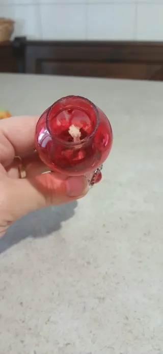 Lampada a olio vintage decorata