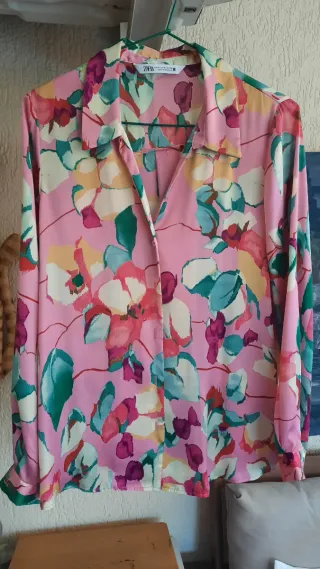 Camisa Zara Estampado Floral Multicolor
