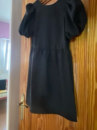 Vestido negro corto satén