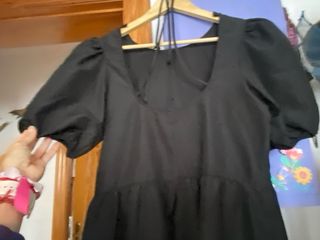 Vestido negro corto satén