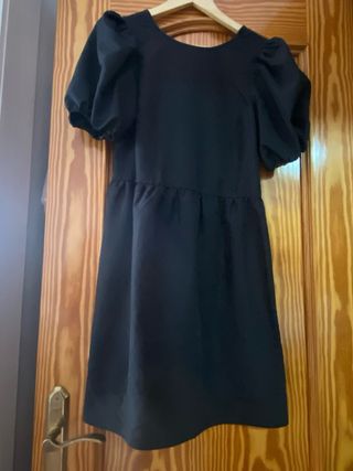 Vestido negro corto satén