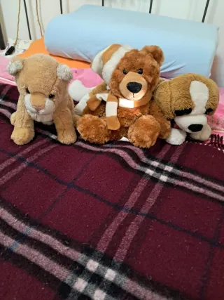 Peluche Orsetto con sciarpa, San Bernardo e leone