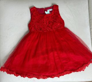 Vestido Festa Menina Bebê 24 Meses Vermelho
