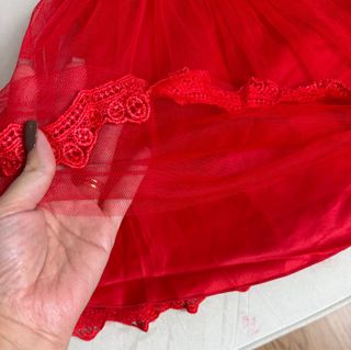 Vestido Festa Menina Bebê 24 Meses Vermelho