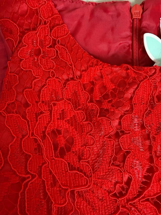 Vestido Festa Menina Bebê 24 Meses Vermelho