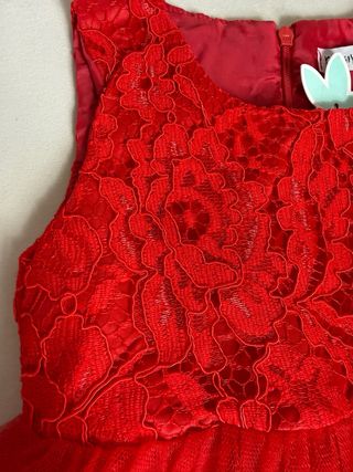 Vestido Festa Menina Bebê 24 Meses Vermelho