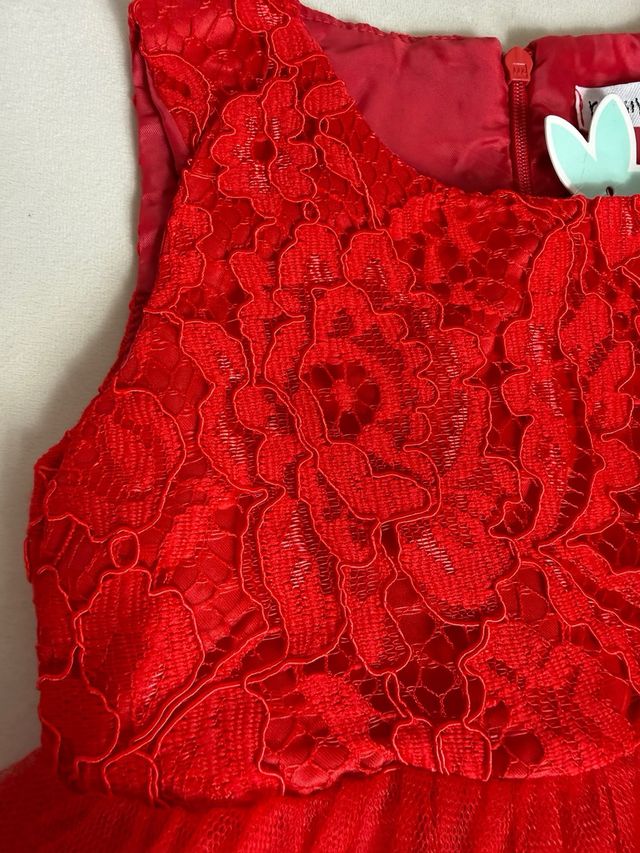 Vestido Festa Menina Bebê 24 Meses Vermelho