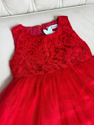 Vestido Festa Menina Bebê 24 Meses Vermelho