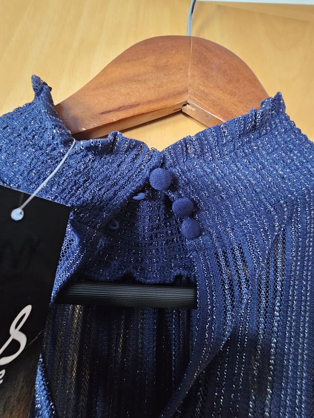 Blusa azul con brillo MS Mode XL (con etiqueta)