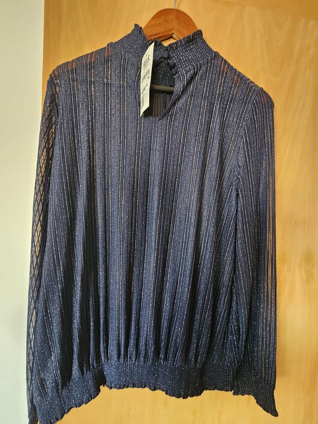 Blusa azul con brillo MS Mode XL (con etiqueta)