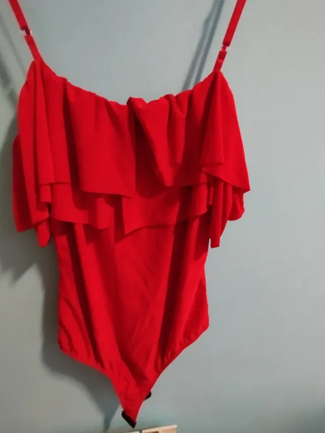Body Flamenca Rociera Elástico Rojo