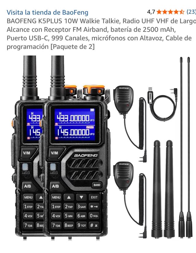 BaoFeng K5 PLUS Walkie Talkie 10W UHF VHF