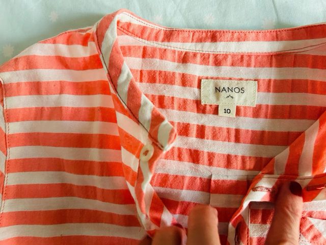 Camisa niño Nanos rayas coral