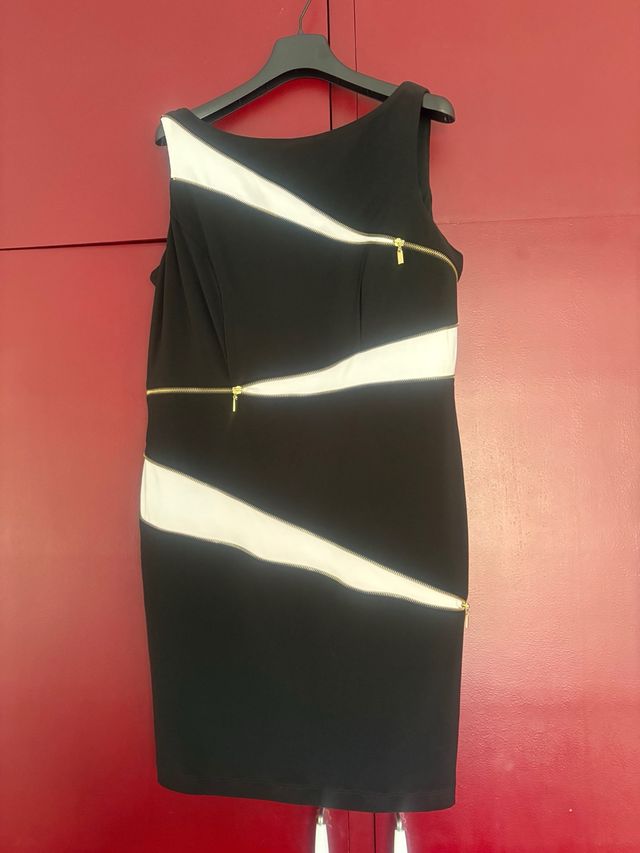 Vestido elegante señora cremalleras