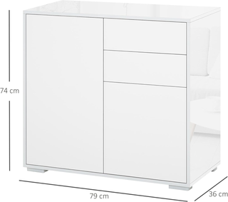 Mobiletto 2 Cassetti e 2 Ante, Apertura a Pression