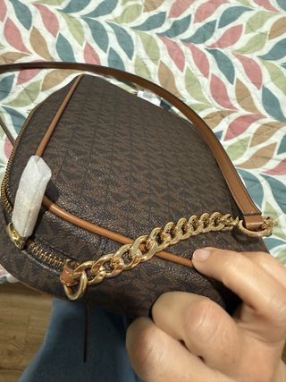 Bolso Michael Kors Jet Set Marrón Dorado