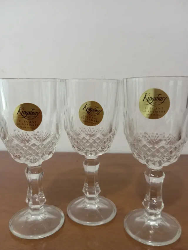 Juego 3 Copas Vino Vintage Kingsbury Cristal