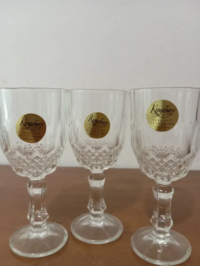 Juego 3 Copas Vino Vintage Kingsbury Cristal