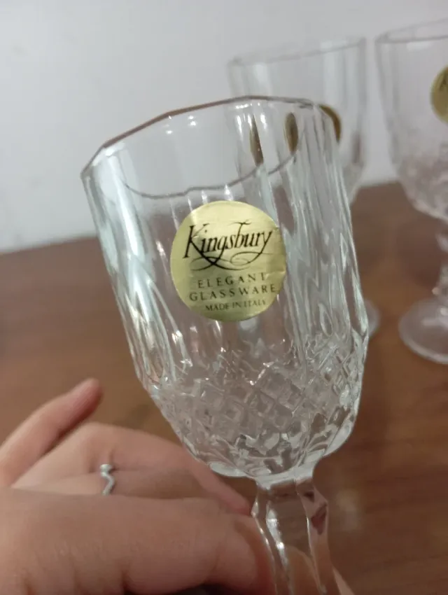 Juego 3 Copas Vino Vintage Kingsbury Cristal