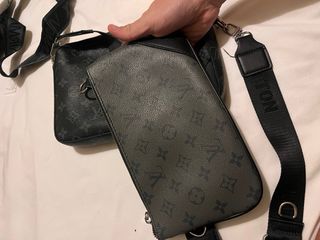 Louis Vuitton tracolla unisex preta/cinza