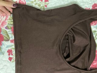 Top donna marrone drappeggiato