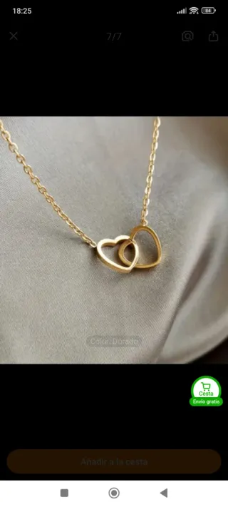 Colgante dos corazones entrelazados