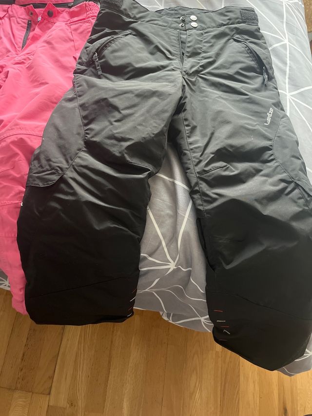Pantalones de nieve rosa y negro