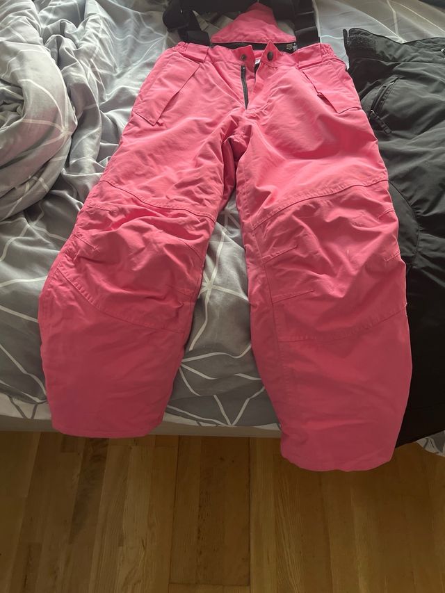 Pantalones de nieve rosa y negro