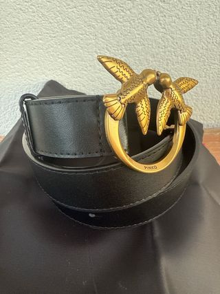 Cintura Pinko con fibbia a doppio uccello oro