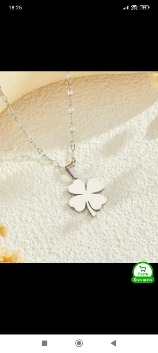 Colgante trébol plateado