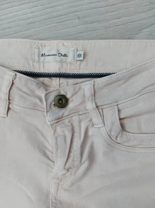 Massimo Dutti Talla 36 Pantalón Vaquero Rosa Claro