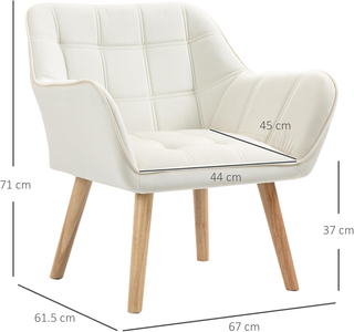 Poltrona Design Scandinava in Legno e Simil Vellut