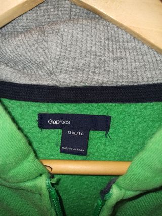 Sudadera GAP verde con cremallera