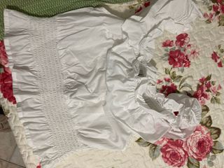 Top donna bianco con smock