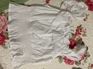 Top donna bianco con smock