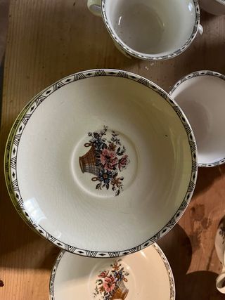 Juego Consomé La Cartuja Cesta Floral