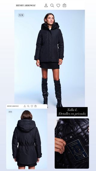 Abrigo Henry Arroway Negro Talla L