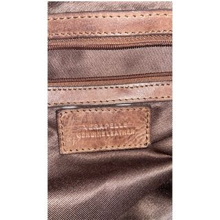 Borsa shopper vera pelle marrone vintage