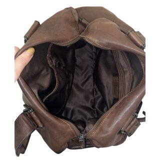 Borsa shopper vera pelle marrone vintage