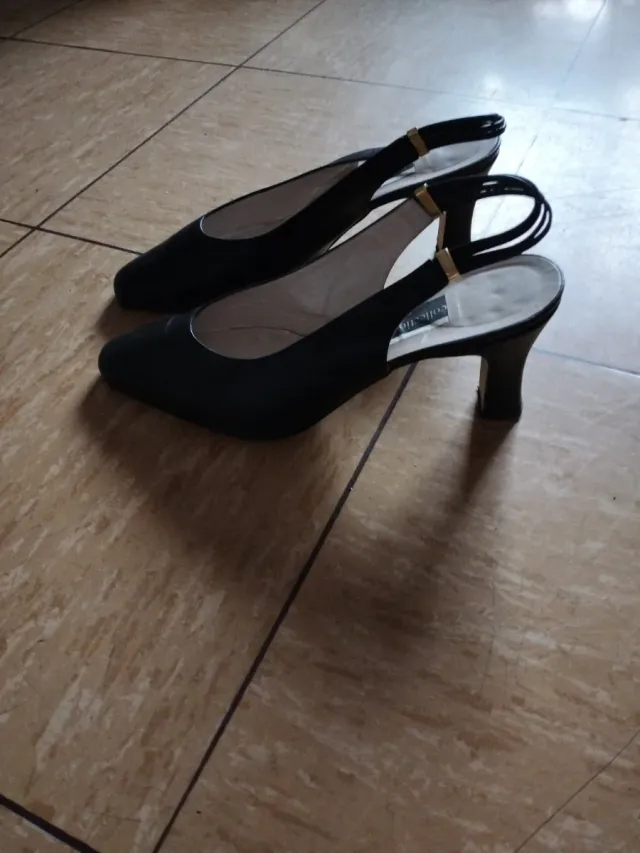 Zapatos de tacón de piel negros mujer talla 36