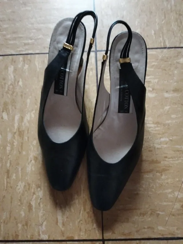 Zapatos de tacón de piel negros mujer talla 36