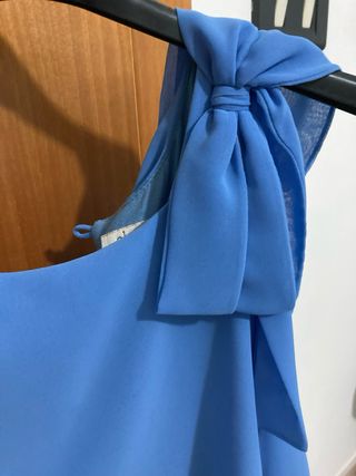 Abito donna azzurro con fiocco