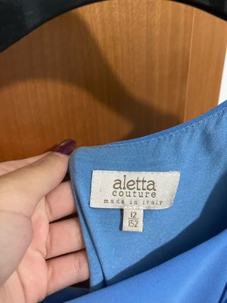 Abito donna azzurro con fiocco