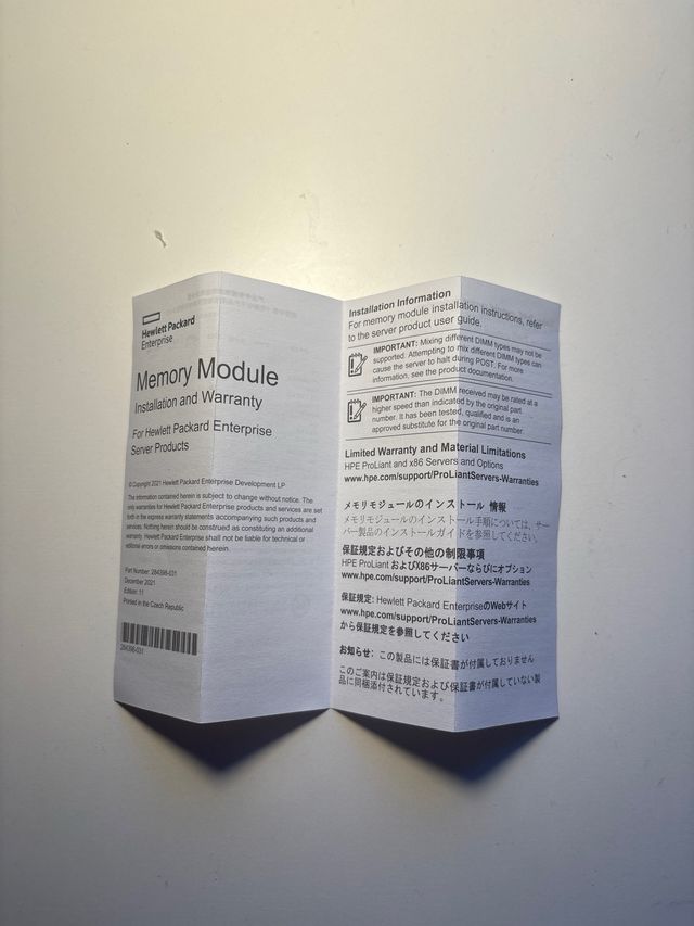 2x Módulos HPE 16GB RAM PC4-2933Y-R