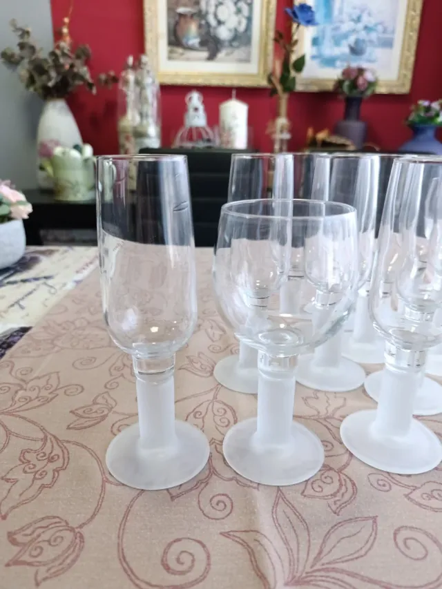 Juego 10 copas vino y 11 copas cava cristal