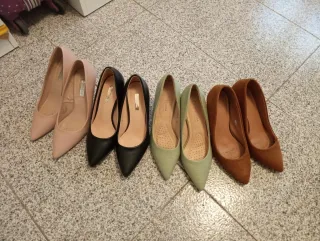 Lote 4 pares de zapatos tacón