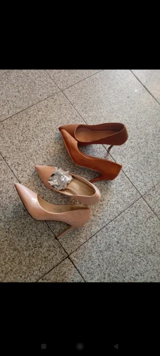 Lote 4 pares de zapatos tacón